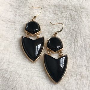 Black and gold abstract earrings